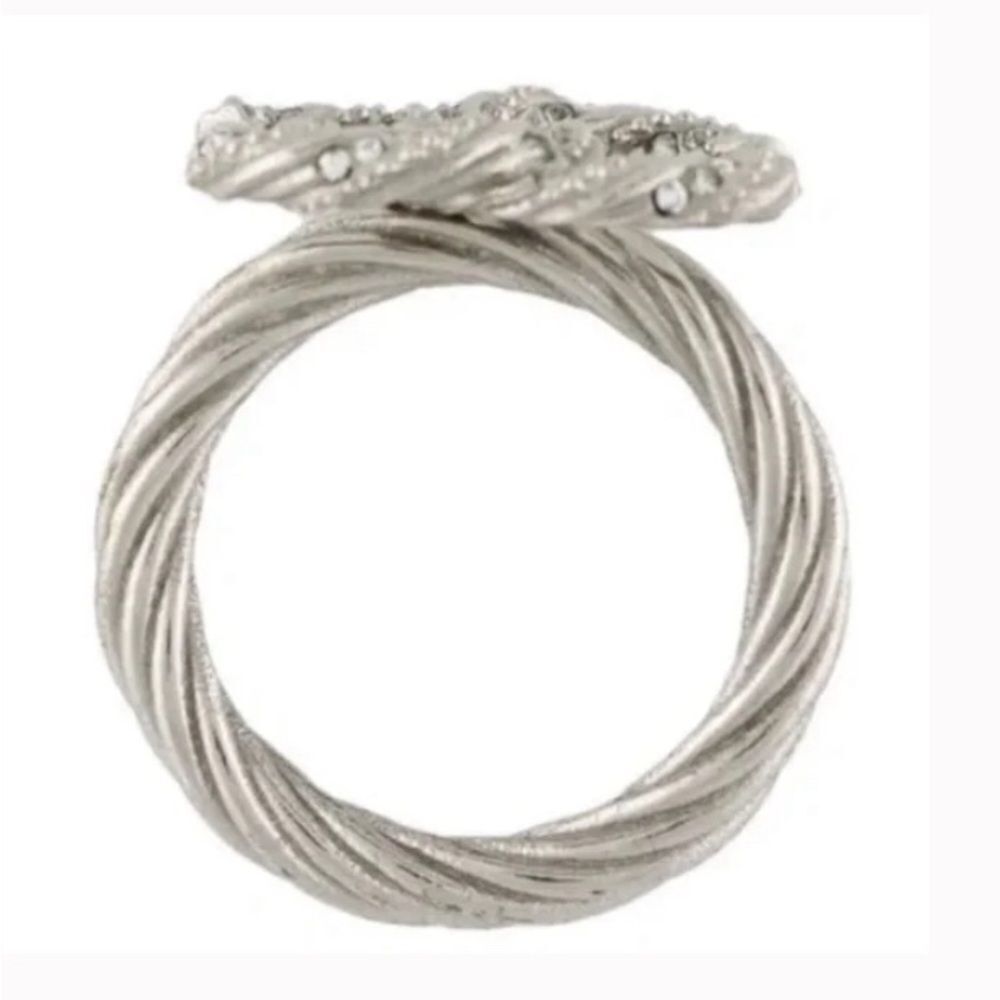 Authentic *Chanel* Braided Strass CC Ring Sz 6.5 EUC - Picture 2 of 5